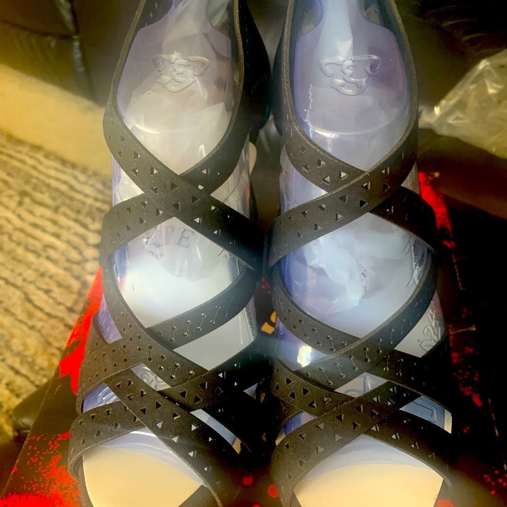Black Leather High Heels